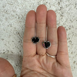 watermelon tourmaline tiny heart earrings