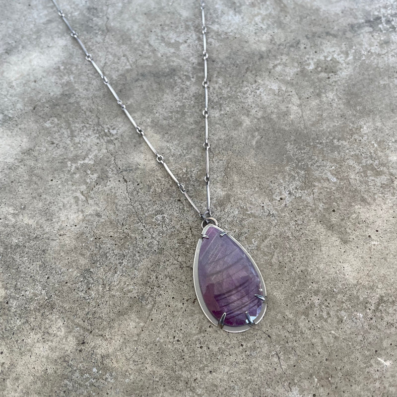 star sapphire teardrop necklace