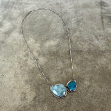 blue stone petal necklace