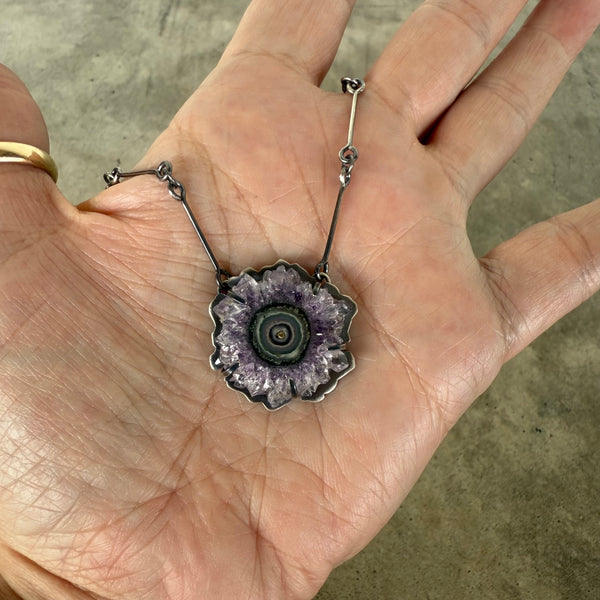 small amethyst slice necklace