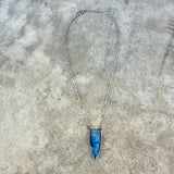 labradorite elongated heart necklace