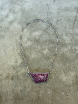 geometric natural ruby necklace