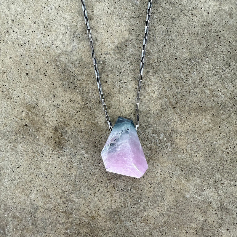 multi color tourmaline geometric pendant