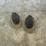 enamel mesh half moon earrings - Lisa Crowder Studio
