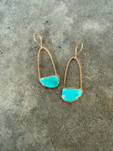 amazonite arc earrings