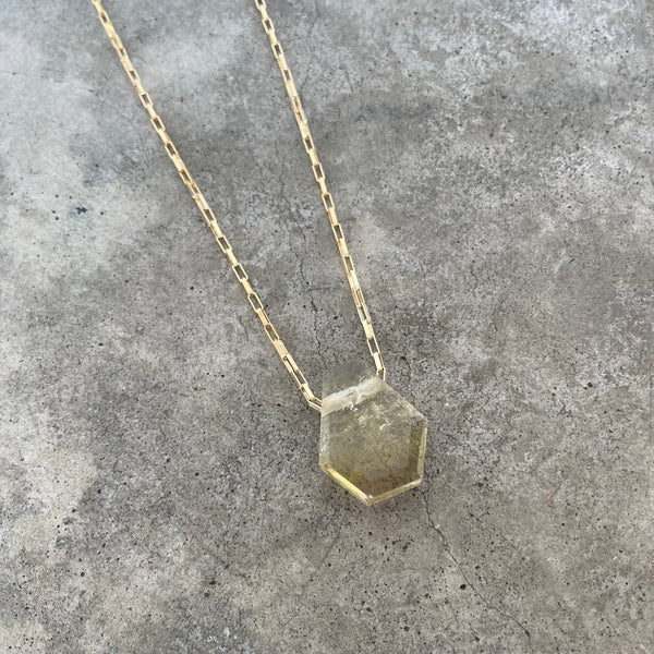 smoky citrine geometric pendant