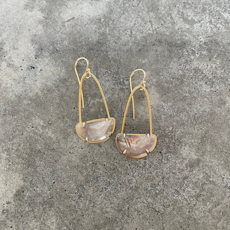 sapphire arc earrings