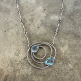 small constellation necklace with blue topaz