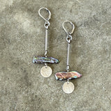 peacock freshwater pearl drop earrings
