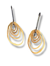 small 5 layer rough cut cluster earrings