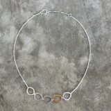 small 5 rough cut two tone necklace - Lisa Crowder Studio