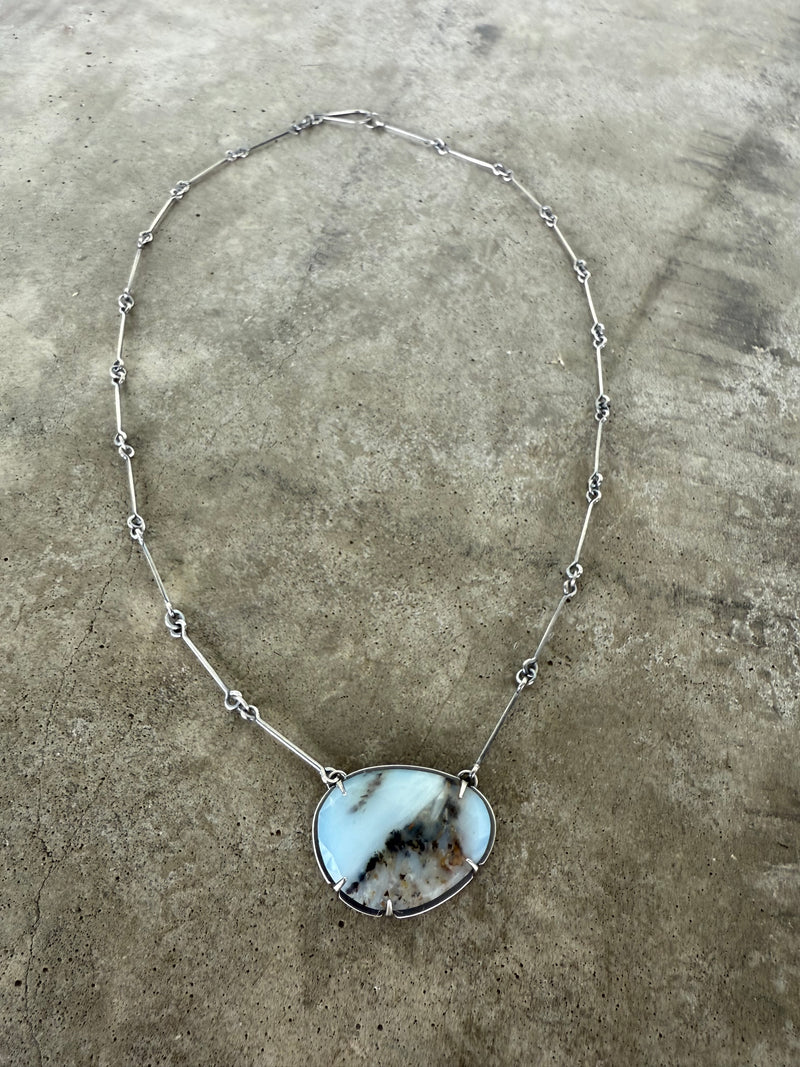 peruvian opal free form necklace