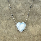 rainbow moonstone heart necklace