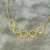 small 5 rough cut two tone necklace-vermeil