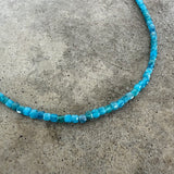 faceted apatite cube necklace
