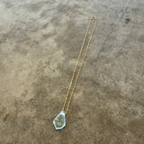 aquamarine geometric pendant-goldfill