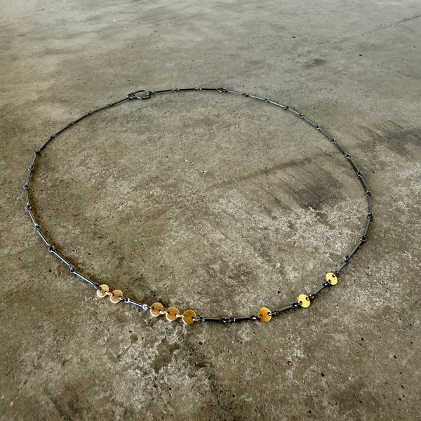morse code two tone necklace