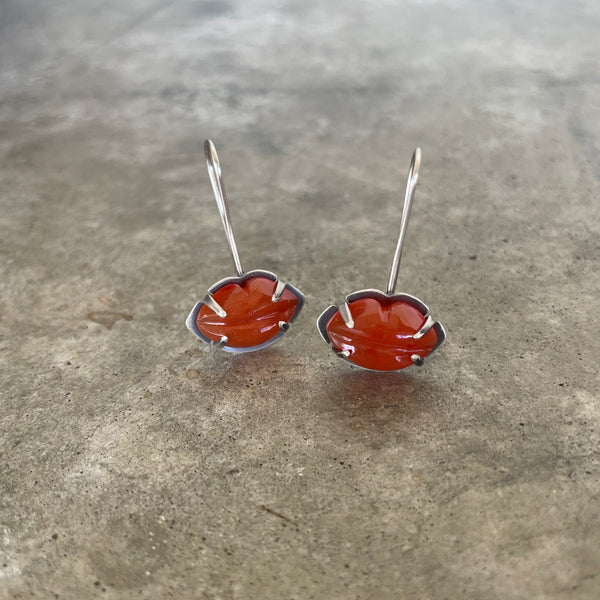 carnelian lip earrings