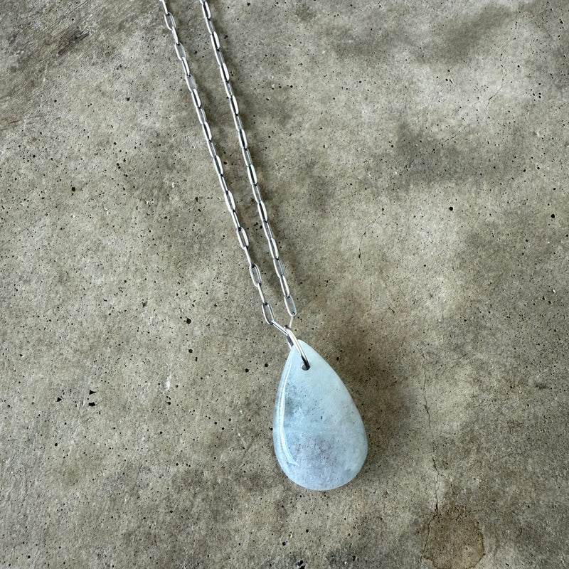moss aquamarine teardrop necklace