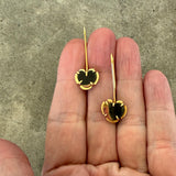 watermelon tourmaline tiny heart earrings - Lisa Crowder Studio