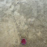 natural ruby geometric necklace