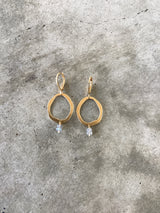 single rough cut earring with stone - Lisa Crowder Studio