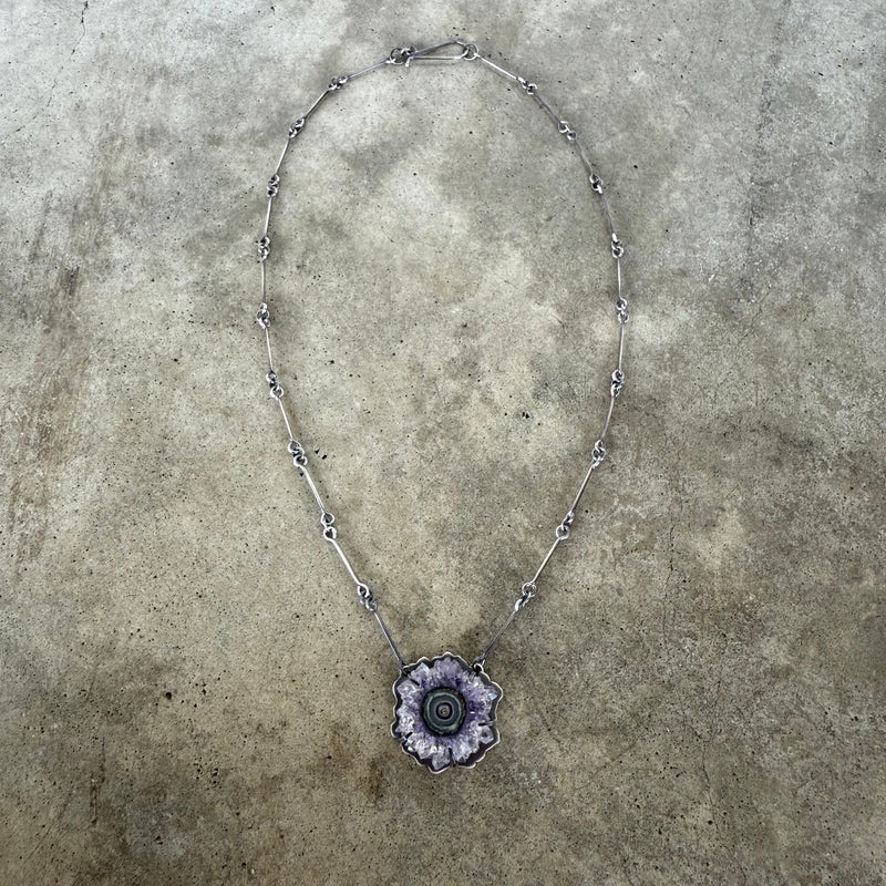 small amethyst slice necklace