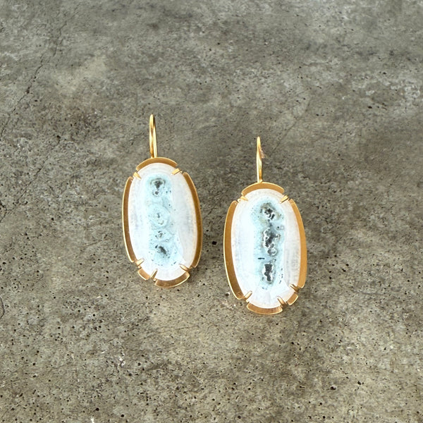 solar quartz vermeil earrings