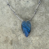 elongated labradorite heart necklace