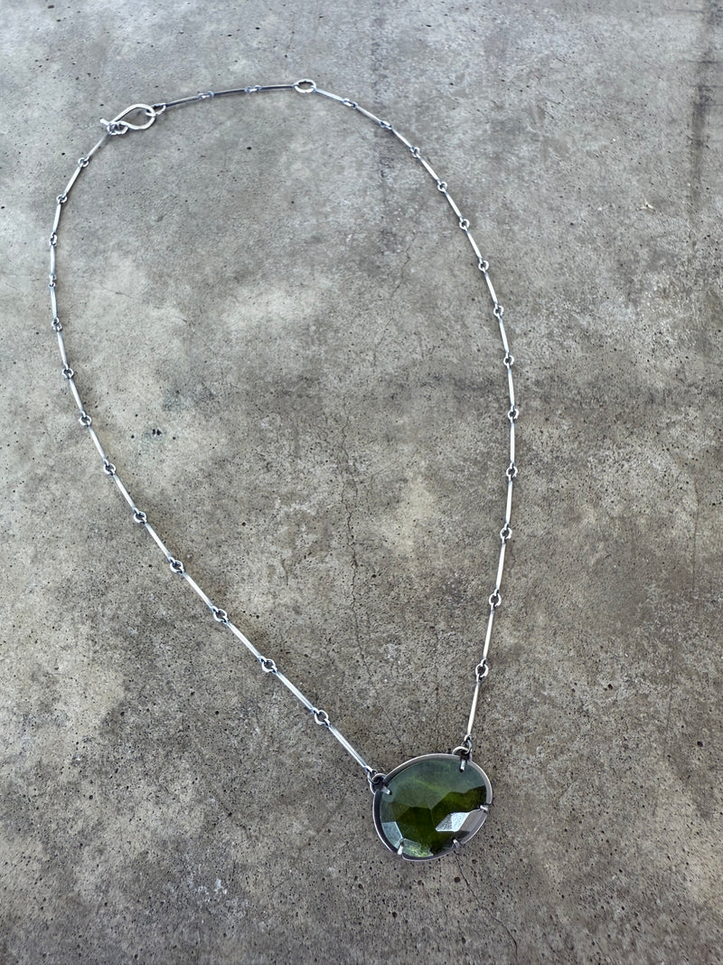 vesuvianite freeform necklace