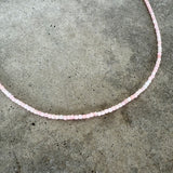 pink opal cube necklace