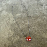 geometric carnelian necklace