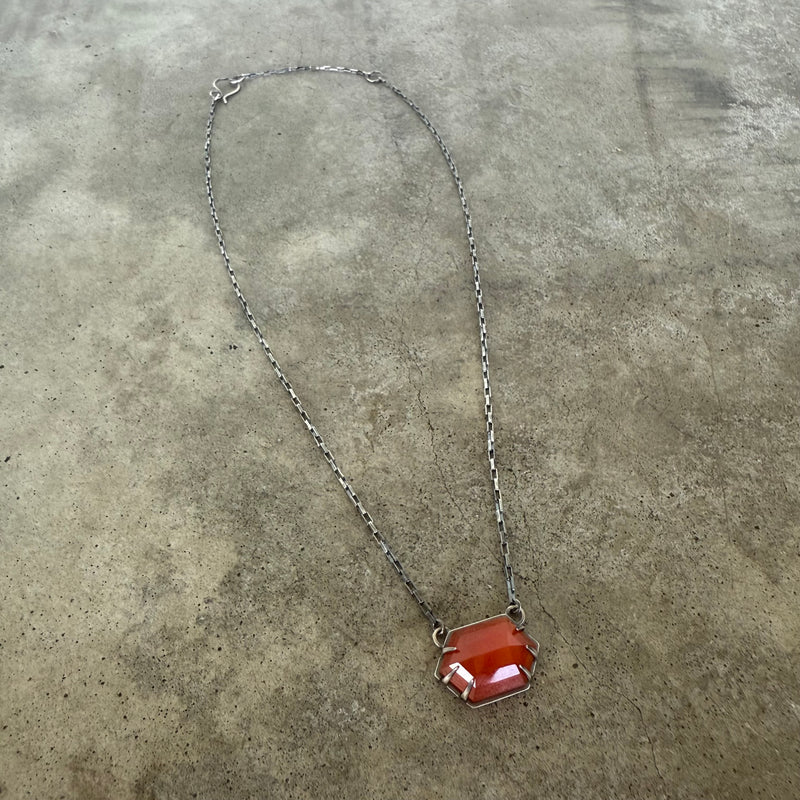geometric carnelian necklace