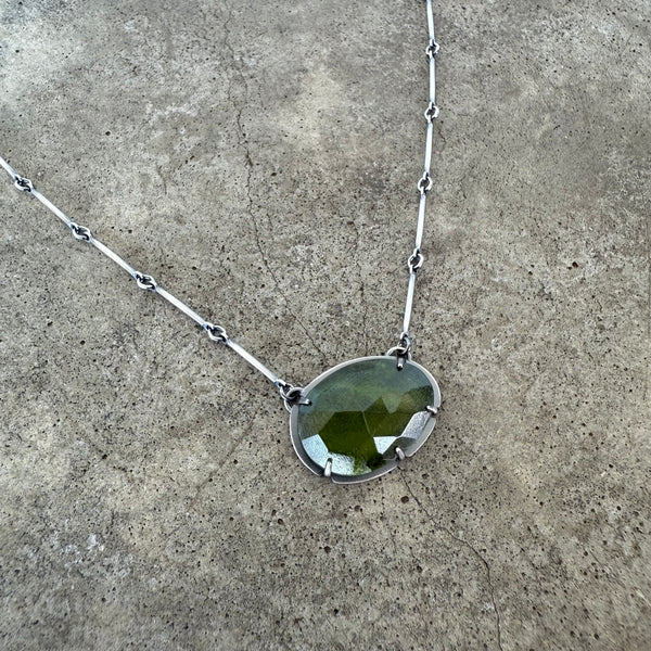 vesuvianite freeform necklace