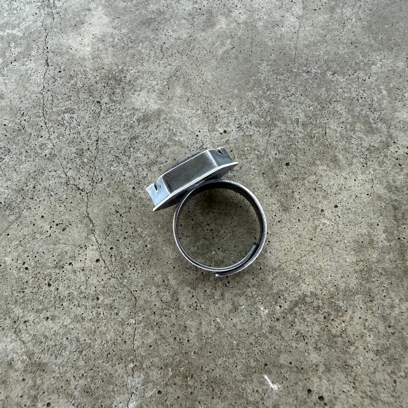 geometric sapphire ring