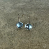 faceted freeform blue topaz earring