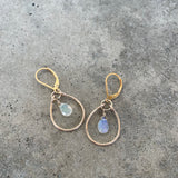 welo opal stirrup earrings-gold