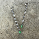 textured long link earrings