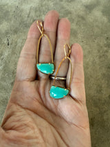 amazonite arc earrings