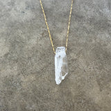 large natural quartz necklace