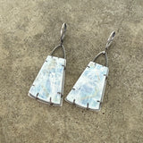 rainbow moonstone geometric earrings