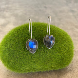 labradorite heart earrings - Lisa Crowder Studio