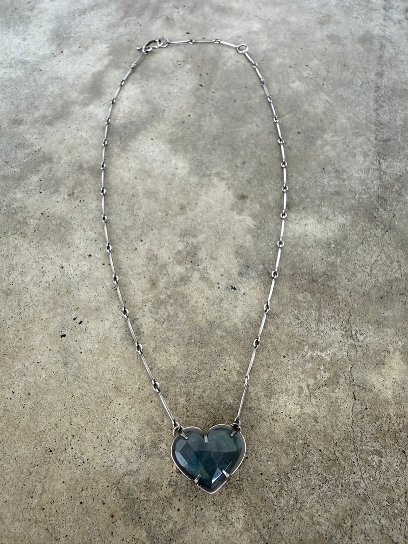 labradorite heart necklace