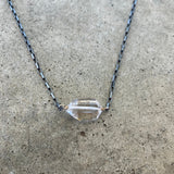 single herkimer diamond necklace-2 tone - Lisa Crowder Studio