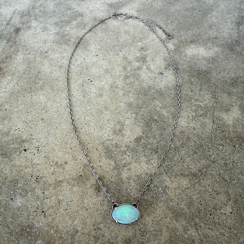 welo opal single stone necklace