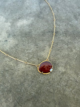 hessonite garnet freeform necklace-vermeil - Lisa Crowder Studio