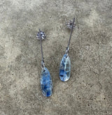 kyanite long bar post earrings