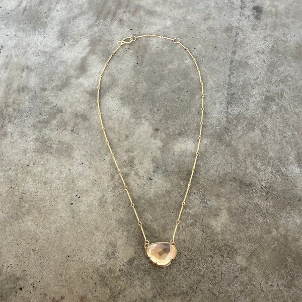 faceted quartz & vermeil necklace