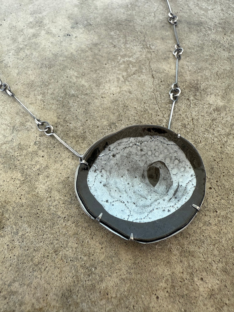 large enamel freeform necklace