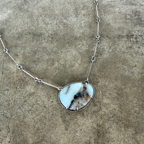 peruvian opal free form necklace
